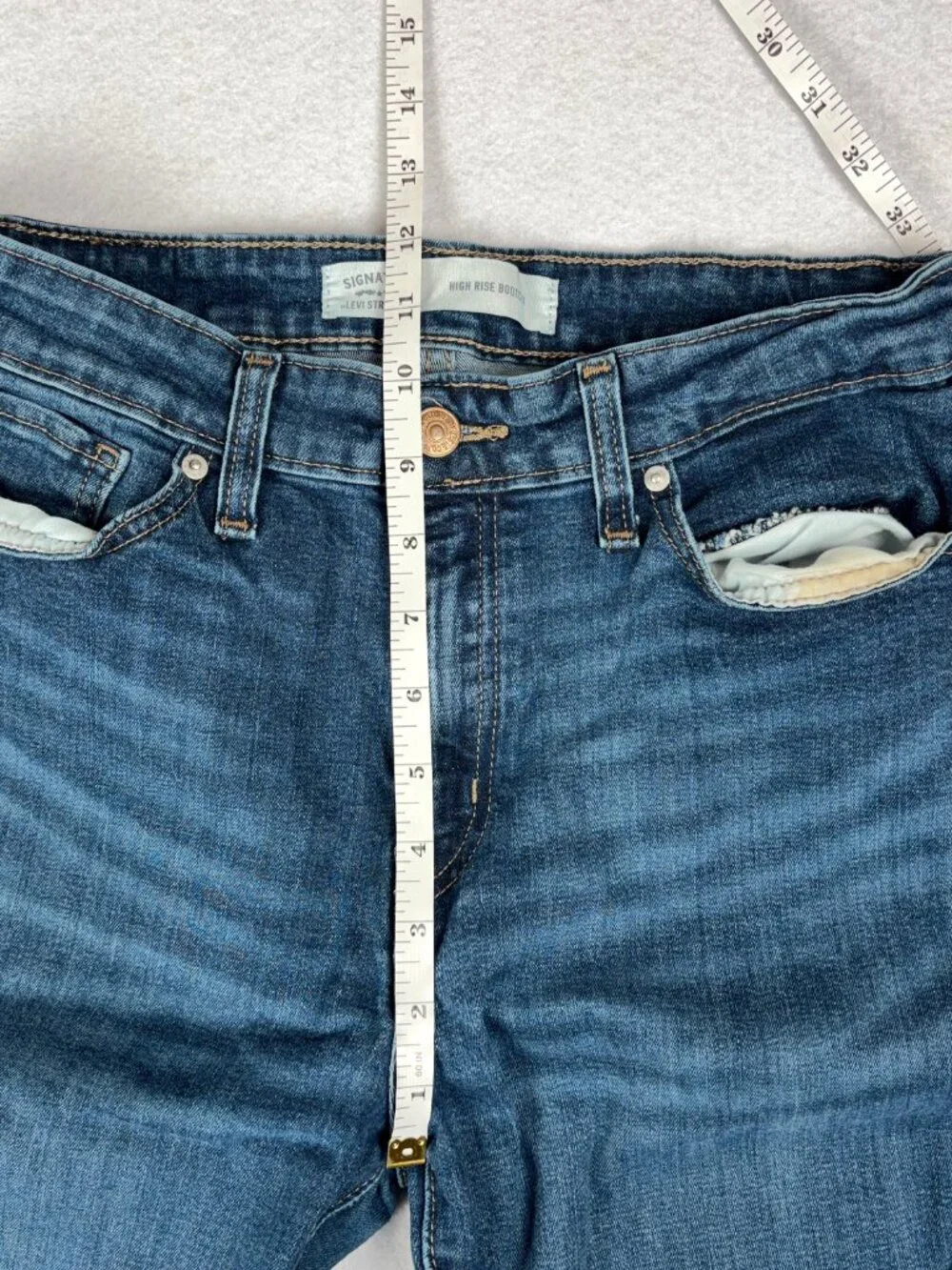 Signature by Levi Strauss High Rise Bootcut Women's 10 (30x29) Blue Stretch Y2K